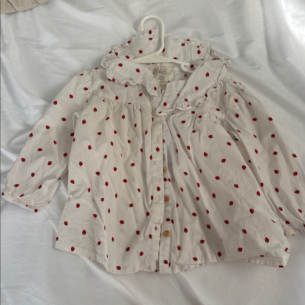 H&M White Top with Red Accents